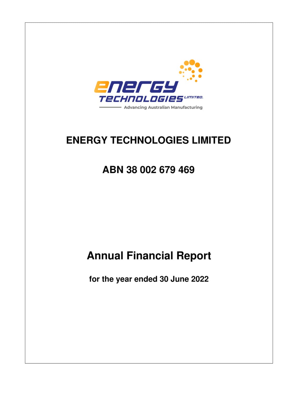 EGY FY2022 Annual Report